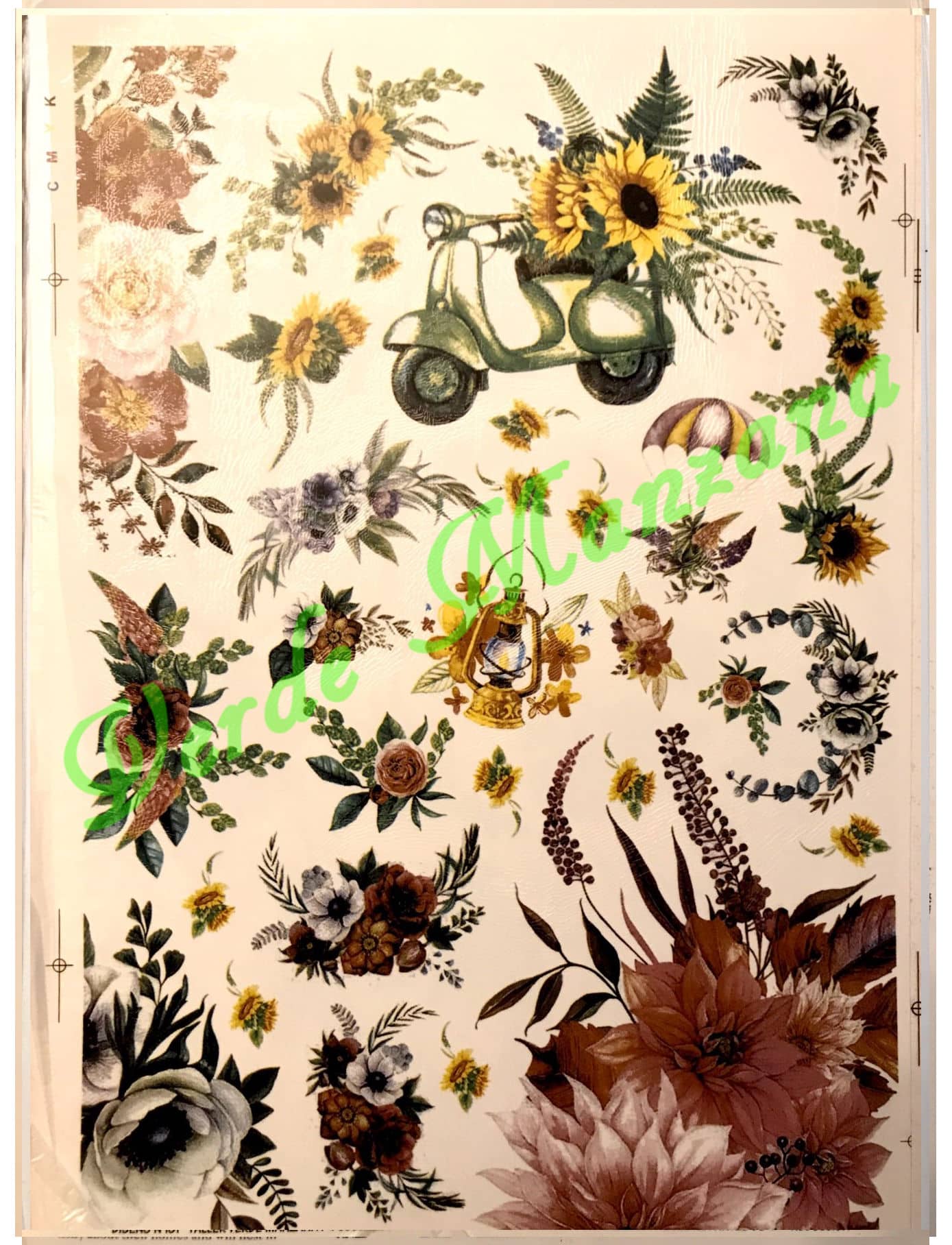 Calca Color Vitrificable para Porcelana 23x33 cm, Diseño Número 108