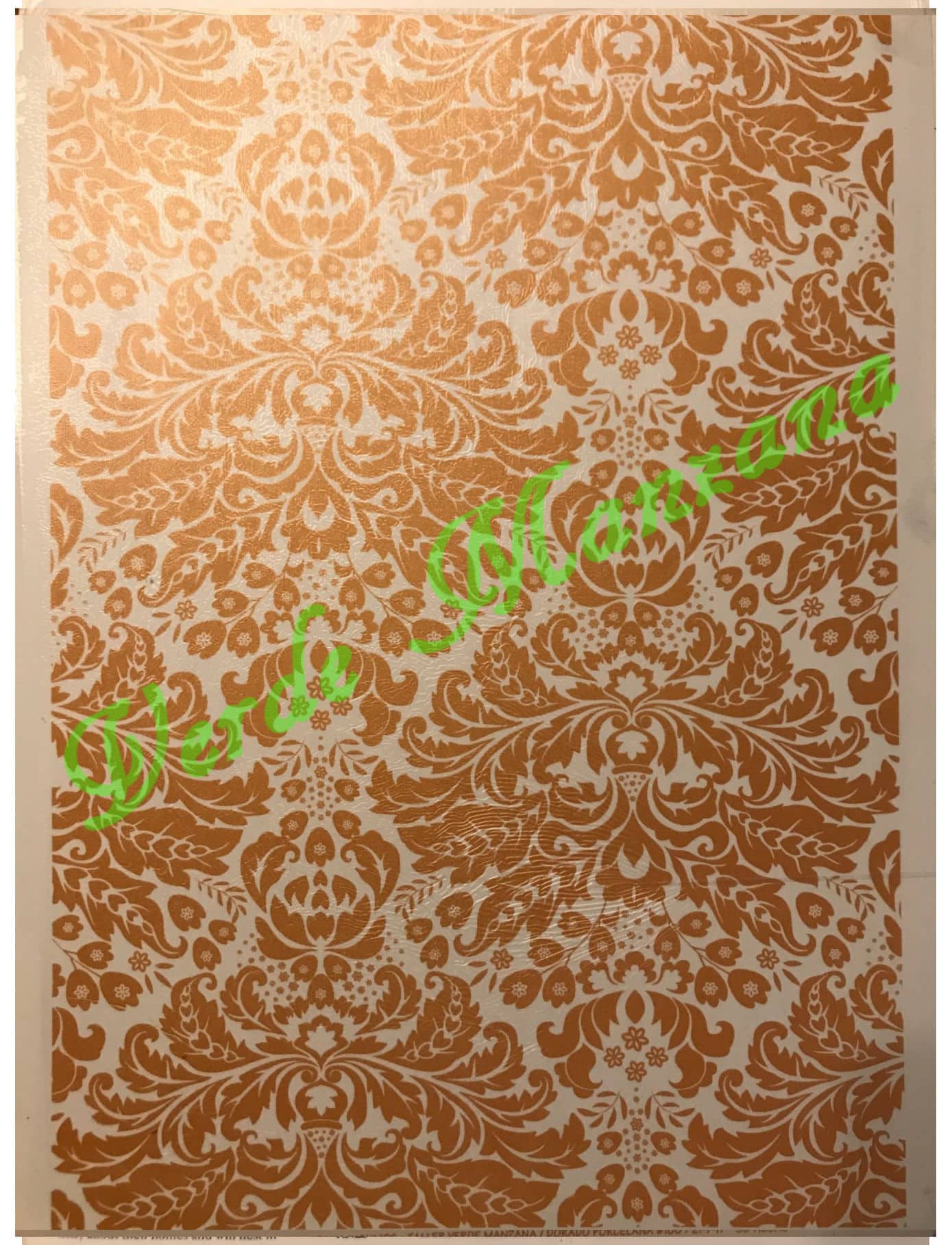 Calca Color Dorado,Vitrificable para Porcelana 23x33 cm, Diseño Número 141