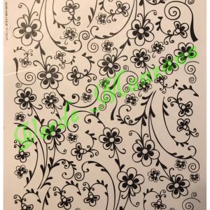 Calca Color Negro, Vitrificable para Porcelana 23x33 cm, Diseño Número 34.