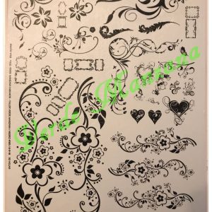 Calca Color Negro, Vitrificable para Porcelana 23x33 cm, Diseño 53.