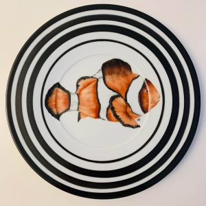 Plato Plano de porcelana diseño pececito