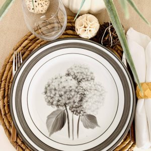 Plato de Porcelana diseño Hortensias