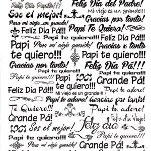 Calco Color Negro, Vitrificable para Porcelana tamaño 23×33 cm. Diseño 2 Padre.