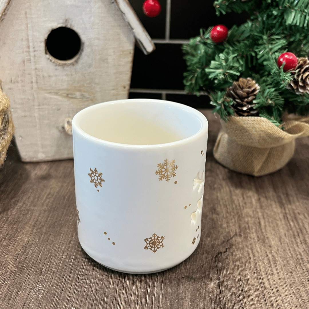Portavela de porcelana con detalles en oro 7x6cm alto ÚLTIMA UNIDAD - Image 2