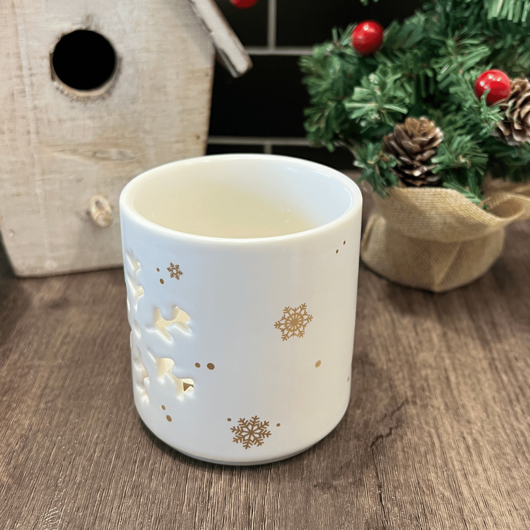 Portavela de porcelana con detalles en oro 7x6cm alto ÚLTIMA UNIDAD - Image 3