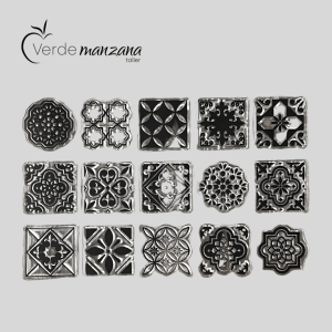 Sello para porcelana, diseño mosaico, medida 15,5 x 11 cm.