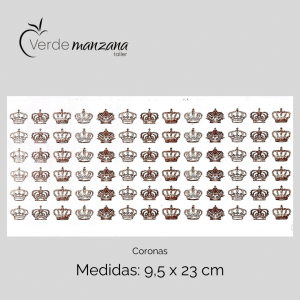 Calca de Oro, Vitrificable para Porcelana, Diseño Coronas.