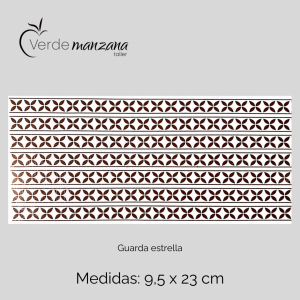 Calca de Oro, Vitrificable para Porcelana, Diseño Guarda Estrella.
