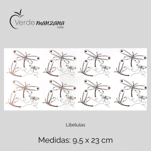 Calca de Oro, Vitrificable para Porcelana, Diseño Libélulas.