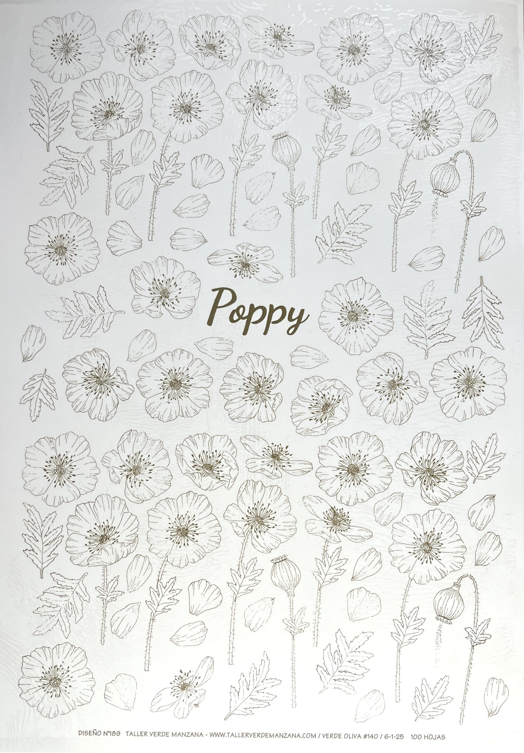 Nueva - Calca vitrificable para porcelana diseño 189 POPPY - Calidad Premium