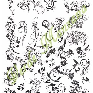 Calca Color Negro, Vitrificable para Porcelana 23x33 cm, Diseño 26.