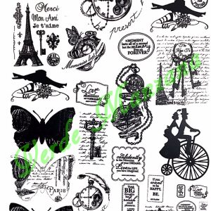 Calca Color Negro, Vitrificable para Porcelana 23x33 cm, Diseño 84.