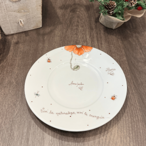 Platito porta joyas de porcelana de 16,5cm diámetro “Amapolas”