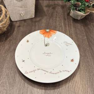 Platito porta joyas de porcelana de 16,5cm diámetro "Amapolas"