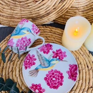 Set de Desayuno diseño Pájaro Floral