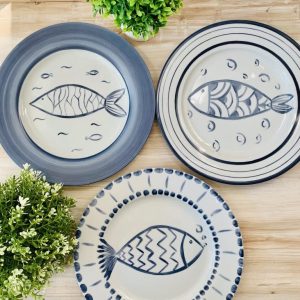 Set de 3 Platos Planos Peces